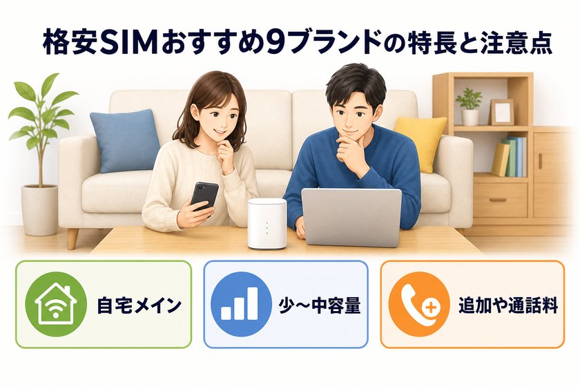 ✓✗チェックリスト：格安SIMおすすめ9ブランドの特長と注意点