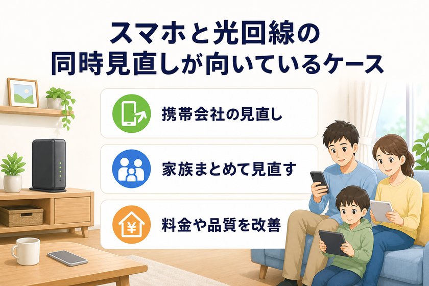 ✓✗チェックリスト：スマホと光回線の同時見直しが向いているケース